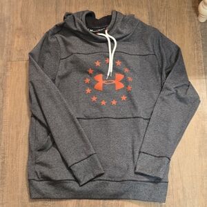 Under Armour Charcoal Hoodie with Red Accents